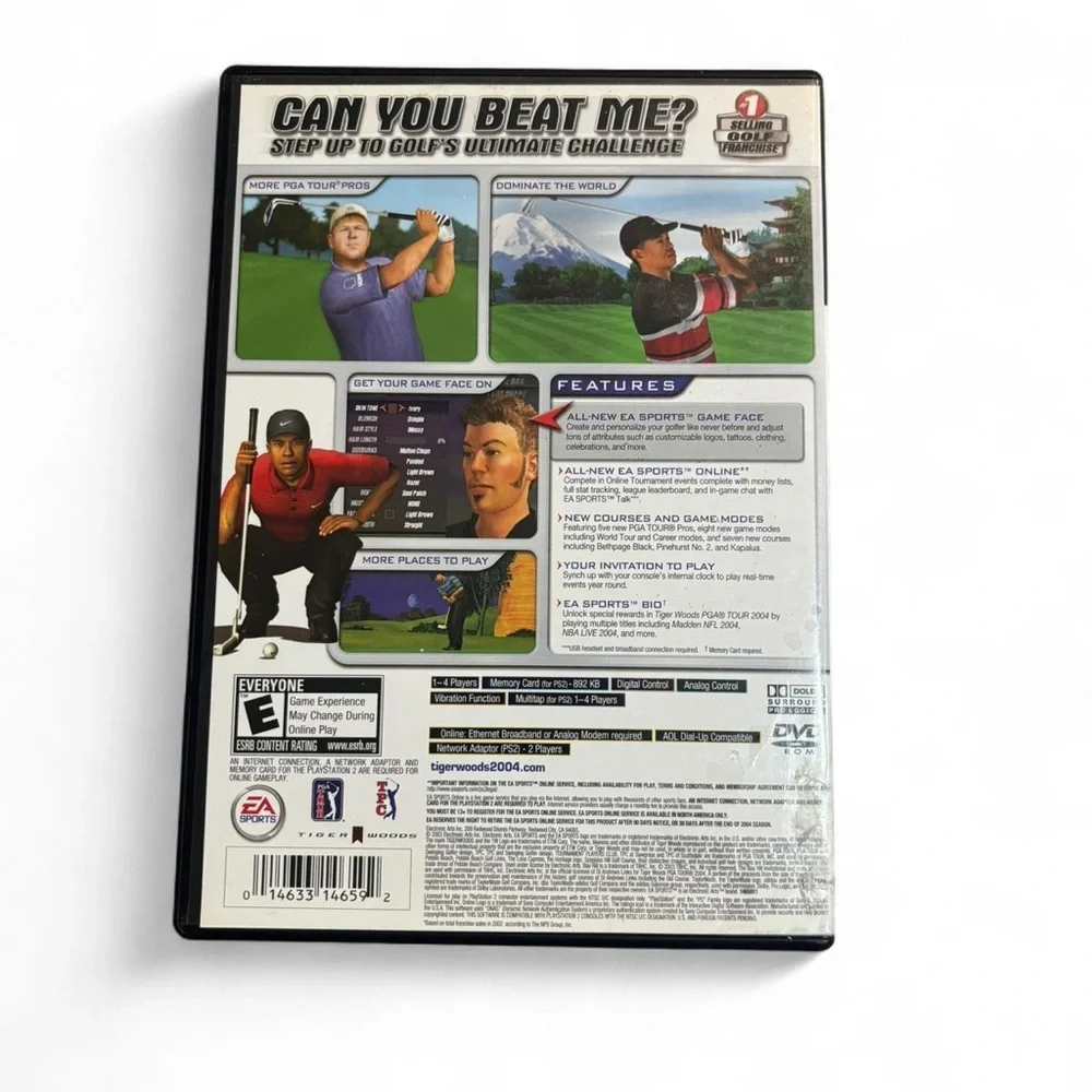 Sony PlayStation 2 Game - Tiger Woods PGA Tour 2004 - Black Case